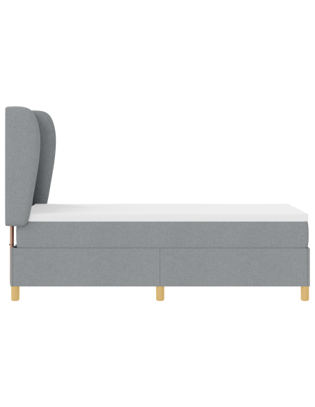 Letto a Box con Materasso Grigio Chiaro 80x200 cm Tessuto
