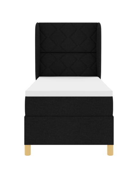 Letto Box con Materasso Nero 80x200 cm Tessuto