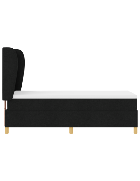 Letto Box con Materasso Nero 80x200 cm Tessuto