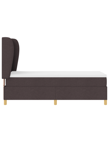 Letto a Box Spring con Materasso  Marrone Scuro 80x200 cm Tessuto