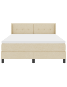 Letto a molle con materasso Crema 200 x 140 cm Poliestere
