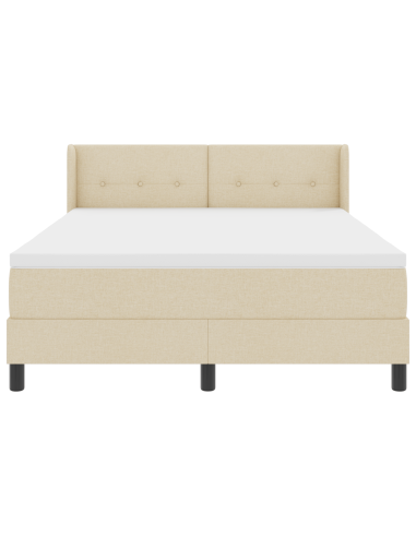 Letto a molle con materasso Crema 200 x 140 cm Poliestere
