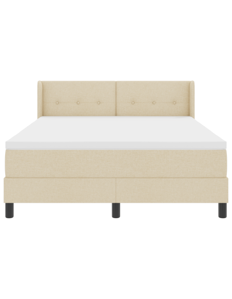 Letto a molle con materasso Crema 200 x 140 cm Poliestere