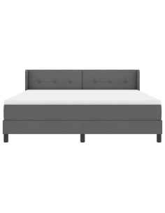 Letto a molle con testiera Grigio scuro 200 x 180 cm Poliestere
