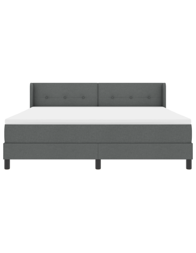 Letto a molle con testiera Grigio scuro 200 x 180 cm Poliestere