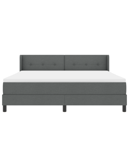 Letto con Box Spring  con Materasso Grigio Scuro 180x200 cm Tessuto