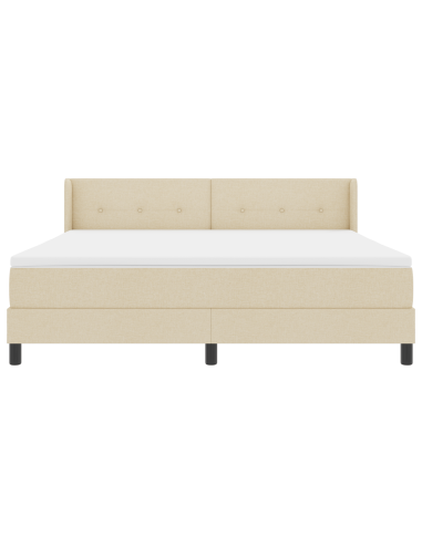 Letto a molle con materasso Crema 200 x 180 cm Poliestere
