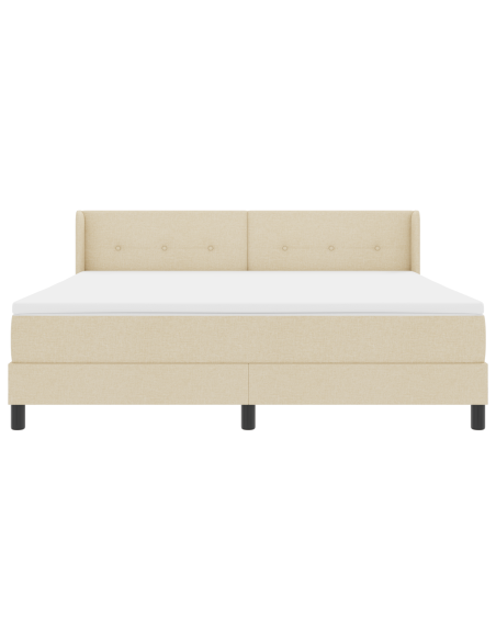 Letto Box Spring  con Materasso Panna 180x200 cm Tessuto