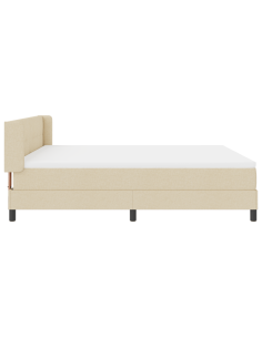 Letto a molle con materasso Crema 200 x 180 cm Poliestere 2