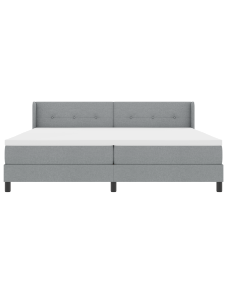 Letto Box Spring  con Materasso Grigio Chiaro 200x200 cm Tessuto