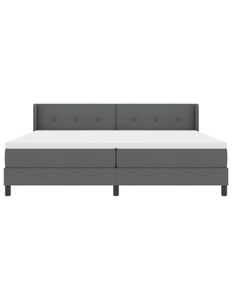 Letto con Box Spring Grigio Scuro con Materasso 200x200 cm Tessuto
