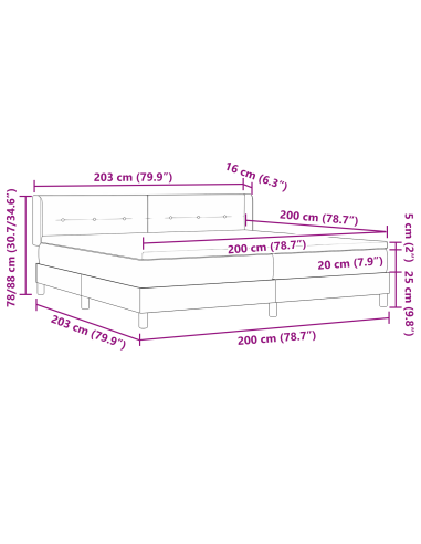 Letto a molle con materasso Talpa 200 x 200 cm Poliestere