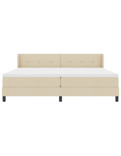 Letto a molle con materasso Crema 200 x 200 cm Poliestere