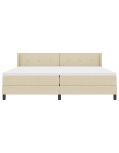 Letto a molle con materasso Crema 200 x 200 cm Poliestere