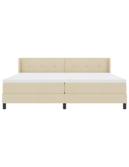 Letto a molle con materasso Crema 200 x 200 cm Poliestere
