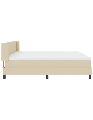 Letto a molle con materasso Crema 200 x 200 cm Poliestere