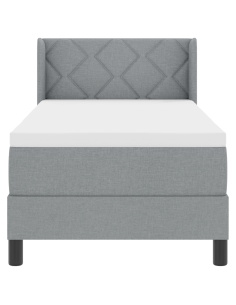 Letto a molle con testiera Grigio chiaro 200 x 80 cm Poliestere