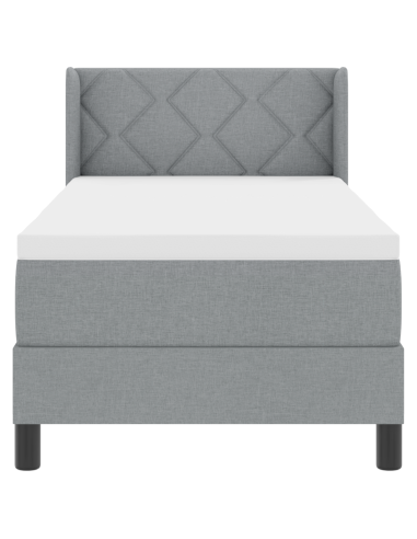 Letto a molle con testiera Grigio chiaro 200 x 80 cm Poliestere