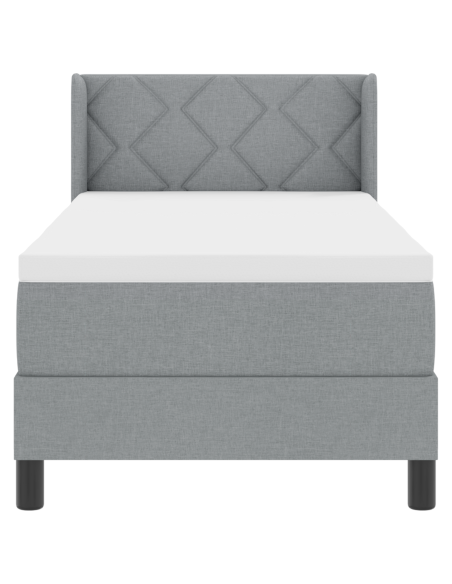 Letto con Box Spring e Materasso Grigio Chiaro 80x200 cm in Tessuto