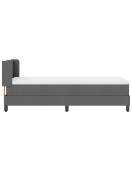 Letto con Box Spring  con Materasso Grigio Scuro 80x200 cm Tessuto