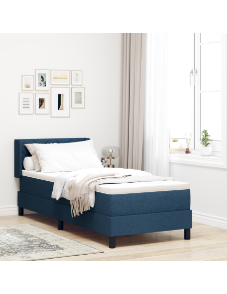 Letto Box Spring  con Materasso Blu 80x200 cm Tessuto