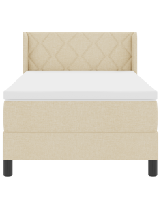 Letto a molle con materasso Crema 200 x 90 cm Poliestere