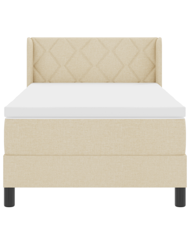 Letto a molle con materasso Crema 200 x 90 cm Poliestere