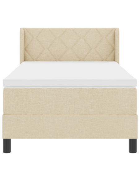 Letto a molle con materasso Crema 200 x 90 cm Poliestere