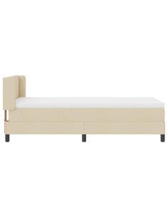 Letto a molle con materasso Crema 200 x 90 cm Poliestere 2