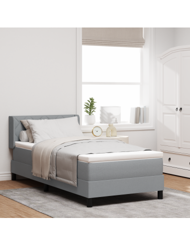 Letto a molle Grigio chiaro 200 x 100 cm Poliestere