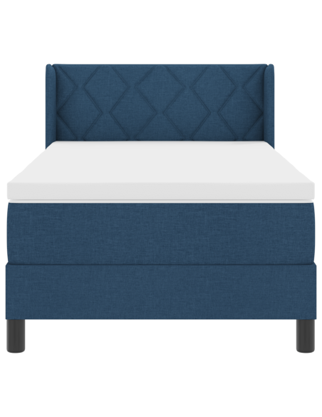 Letto con Box Spring e Materasso Blu 100x200 cm Tessuto