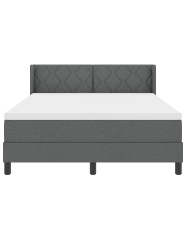 Letto a molle con testiera Grigio scuro 190 x 140 cm Poliestere