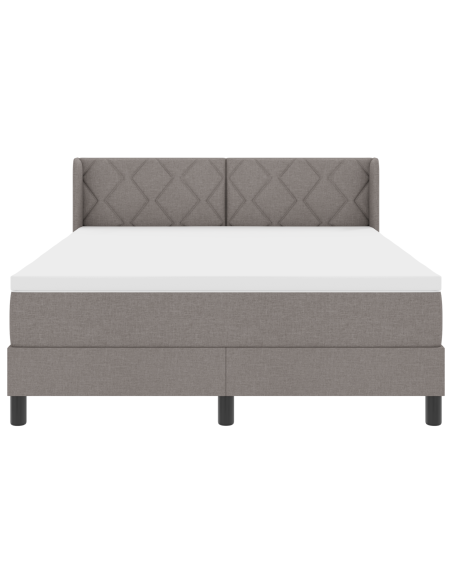 Letto con Box Spring e Materasso Tortora 140x200 cm Tessuto