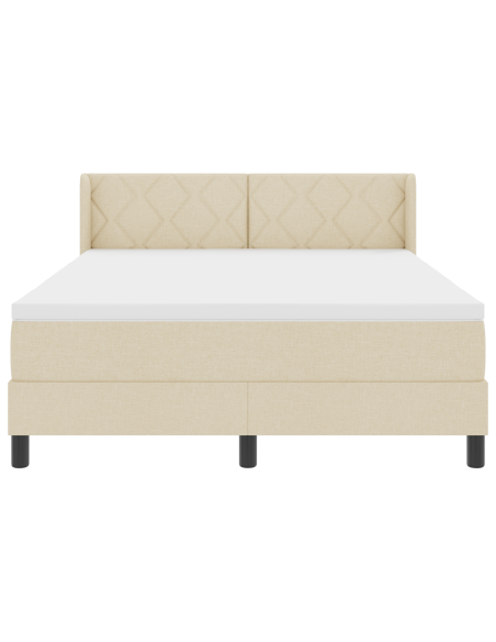 Letto a Box Spring  con Materasso Panna 140x200 cm Tessuto