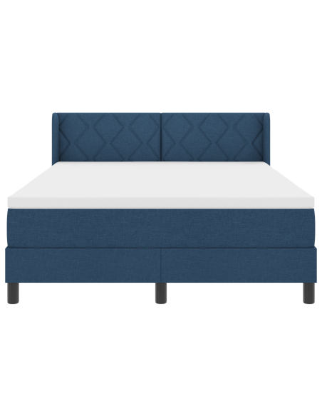 Letto Box Spring  con Materasso Blu 140x200 cm Tessuto