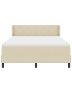 Letto a molle con materasso Crema 200 x 160 cm Poliestere