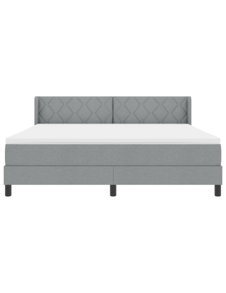 Letto a Molle  con Materasso Grigio Chiaro 180x200 cm Tessuto