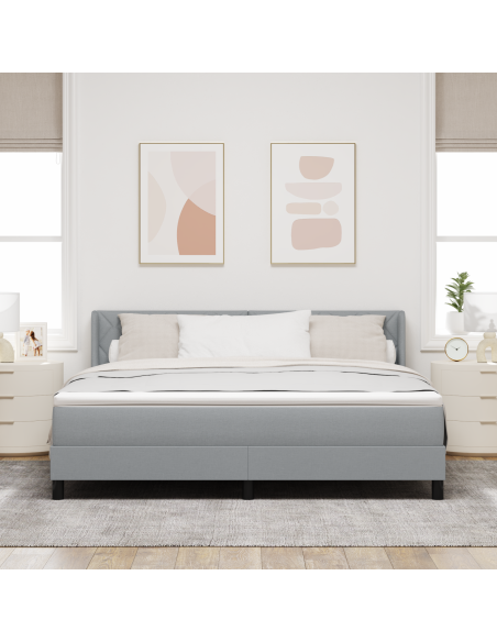 Letto a Molle  con Materasso Grigio Chiaro 180x200 cm Tessuto