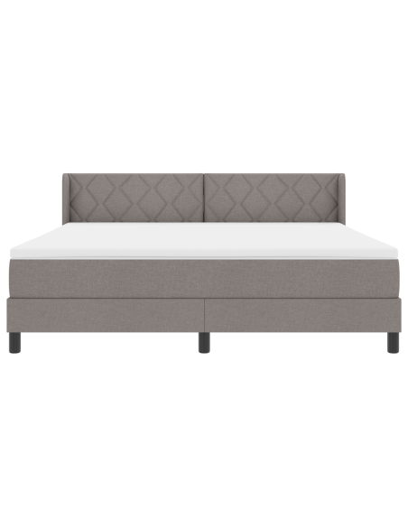 Letto Box Spring con Materasso Tortora 180x200 cm Tessuto