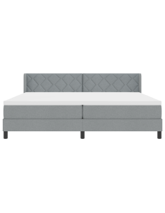 Letto a molle Grigio chiaro 200 x 200 cm Poliestere
