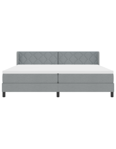 Letto a molle Grigio chiaro 200 x 200 cm Poliestere