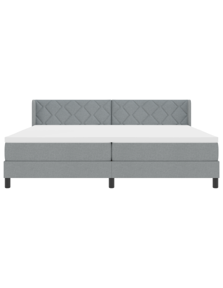 Box Spring Bed con Materasso Grigio Chiaro 200x200 cm Tessuto