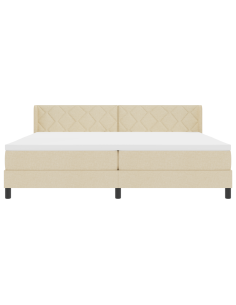 Letto a molle con materasso Crema 200 x 200 cm Poliestere