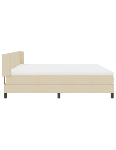 Letto a molle con materasso Crema 200 x 200 cm Poliestere