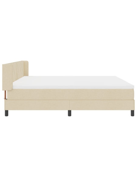 Letto a Molle  con Materasso Panna 200x200 cm Tessuto