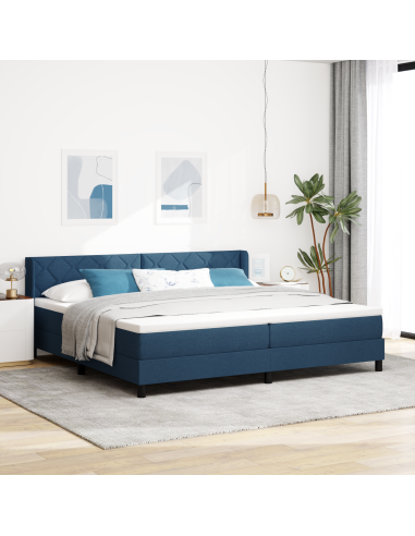 Letto a molle con materasso Blu 200 x 200 cm Poliestere