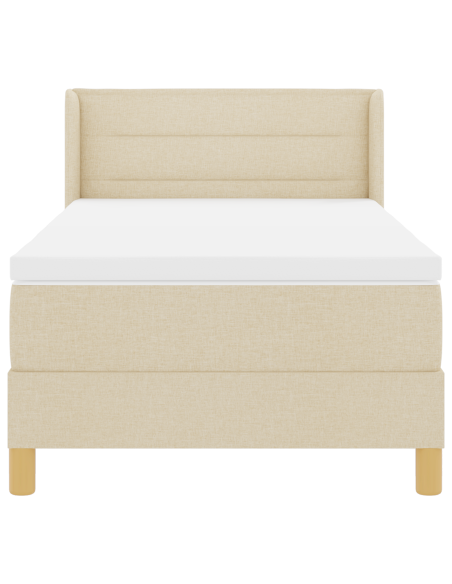 Letto con Box Spring e Materasso Panna 80x200 cm Tessuto
