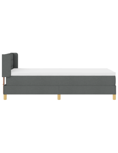 Letto a molle con materasso Grigio scuro 190 x 90 cm Poliestere