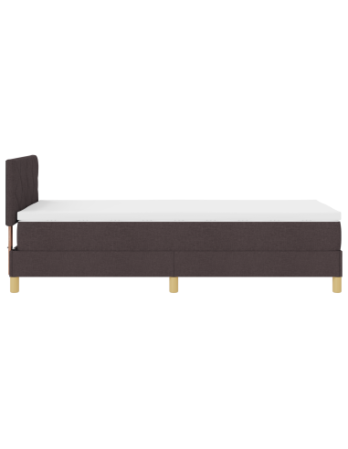 Letto a Sorgente LED con led Marrone Scuro 90 x 190 cm Tessuto