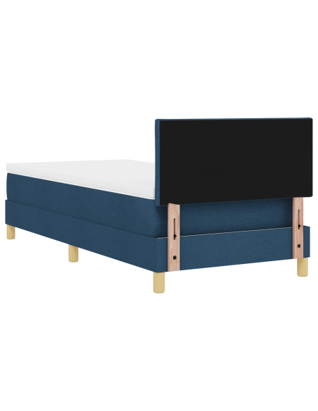 Letto a Sorgente LED con materasso Blu 90 x 190 cm Tessuto